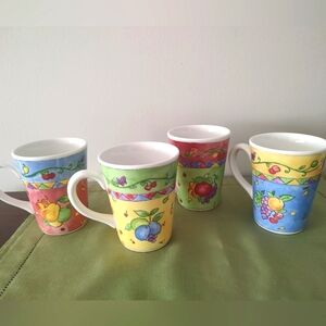 Set of 4 Colorful Mugs By Sango